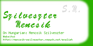 szilveszter mencsik business card